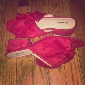 Qupid Faux Suede Sandals